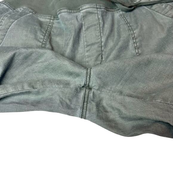 Level 99 Women's Linen Blend Pull-On Drawstring Army Green Joggers Pants Sz M - Picture 7 of 13